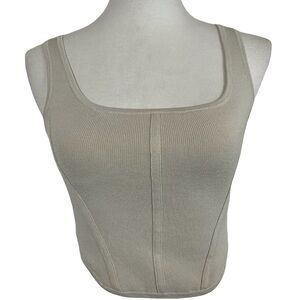 Babaton Sculpt Knit Bustier Tank Size S Cropped Minimalist Clean Girl Neutral
